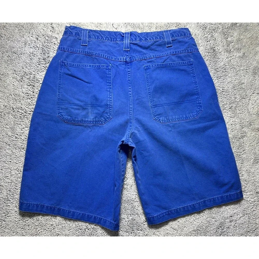 Vintage 90s Streetwear Mens 38 Faded Baggy Loose Denim Short Green Skater Grunge
